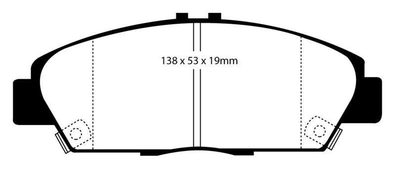 EBC 92-96 Honda Prelude 2.2 Redstuff Front Brake Pads