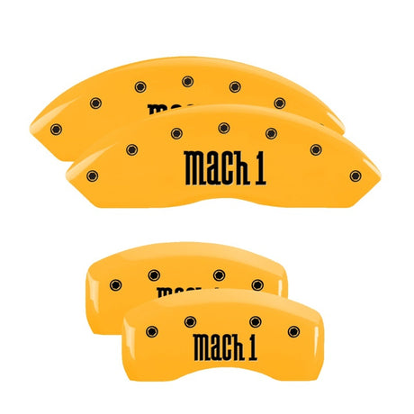 Couvre-étriers MGP 4 gravés avant Cobra arrière Snake Finition jaune Noir Char 2003 Ford Mustang