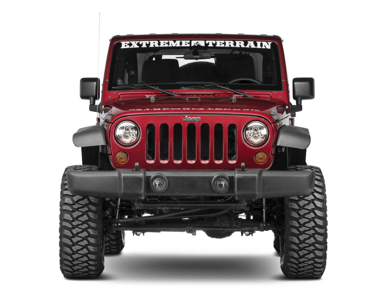 Phares à LED Daymaker de la série Axial Jeep Wrangler TJ/JK de Raxiom 97-18 - Boîtier chromé (lentille transparente)