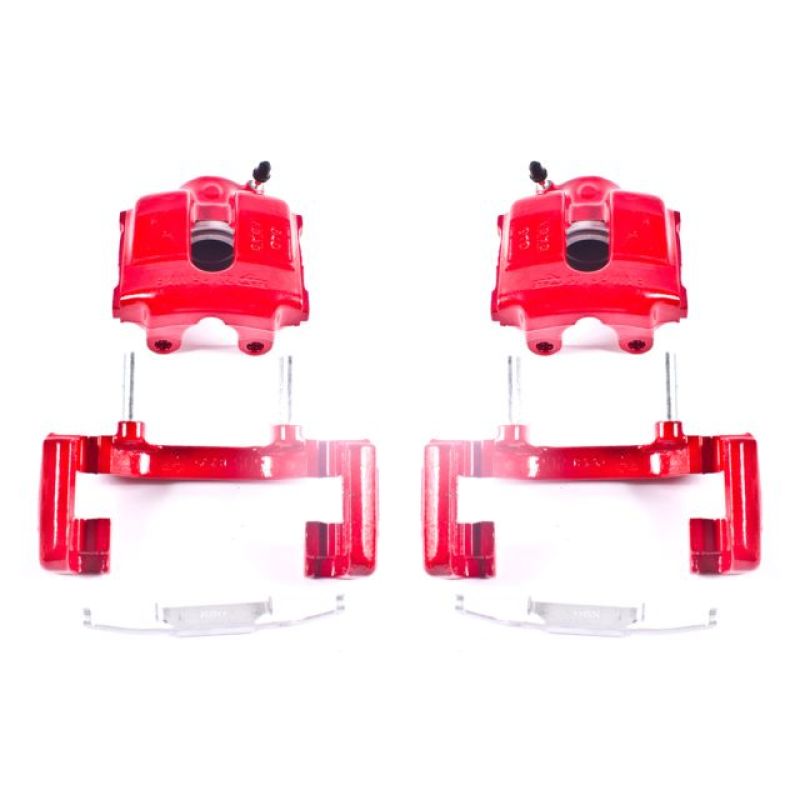 Power Stop 01-05 BMW 320i Front Red Calipers w/Brackets - Pair