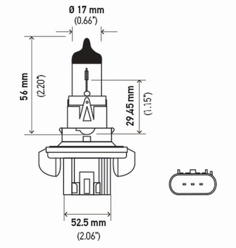 Ampoule Hella H13 12V 60/55W P264T T4 Sb