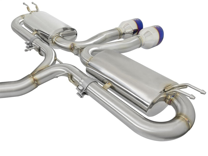 Système d'échappement Cat-Back aFe Takeda 3 pouces 304 SS avec embouts bleus 2017+ Honda Civic Si 4Dr I4 1,5 L (t)