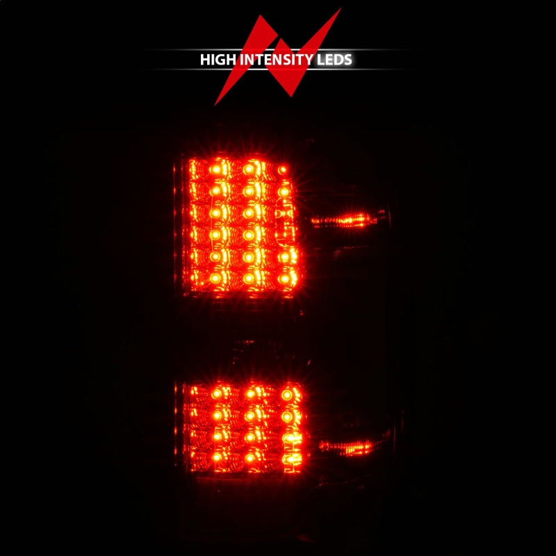 Feux arrière à LED ANZO 15-19 Chevy Silverado 2500HD/3500HD (halogène d'usine uniquement) fumés avec lentille transparente