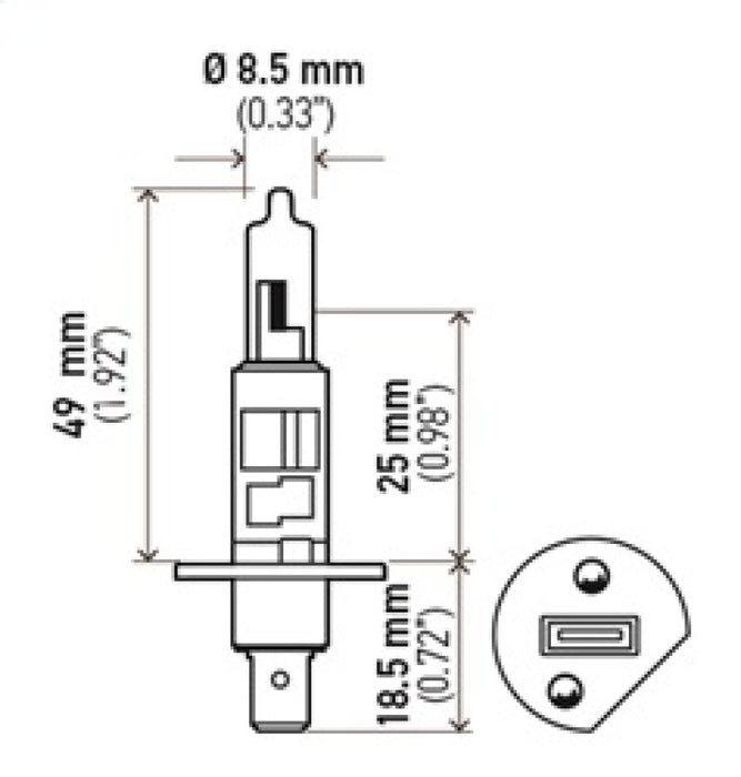 Ampoule Hella Optilux H1 12V/55W XY Jaune