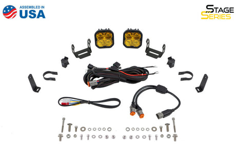 Kit de pare-chocs à LED Diode Dynamics SS3 1 1/2 po pour arceau de sécurité Pro - Combo jaune (paire)