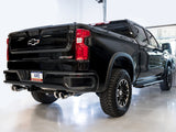 AWE Tuning 22-23 GMC Sierra 1500 AT4X 6.2L 0FG Catback Split Dual (pare-chocs plat) - Embouts chromés argentés