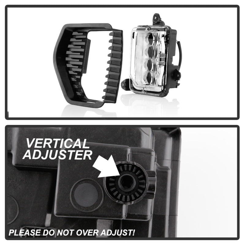 Spyder GMC Sierra 1500 Denali uniquement 19-20 (pas pour 2500/3500) Feux antibrouillard à LED de style OEM avec interrupteur - Transparent