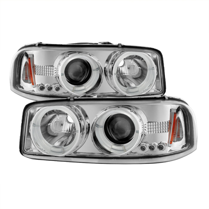 Phares de projecteur Spyder GMC Sierra 1500/2500/3500 99-06 LED Halo LED Chrome PRO-YD-CDE00-HL-C