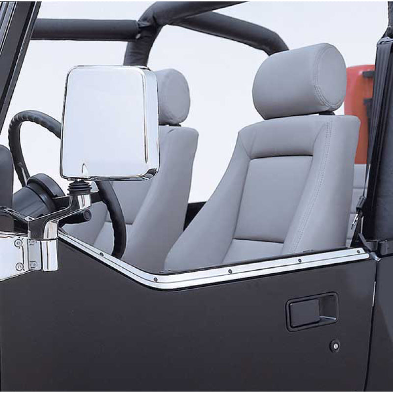 Canal de retenue de demi-porte en acier inoxydable pour Jeep Wrangler YJ 87-95 Rugged Ridge
