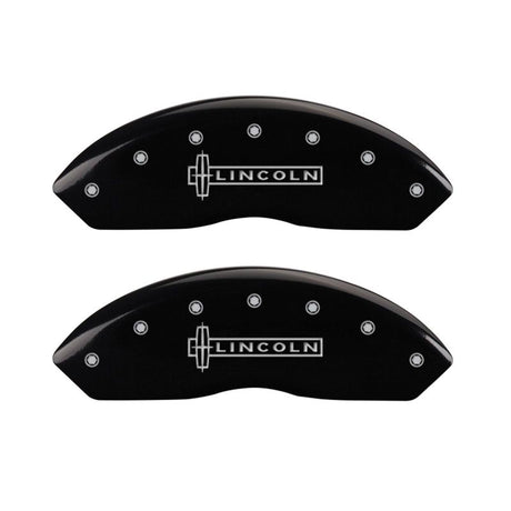 Couvre-étriers MGP 4 gravés avant et arrière Lincoln Black finition argent ch