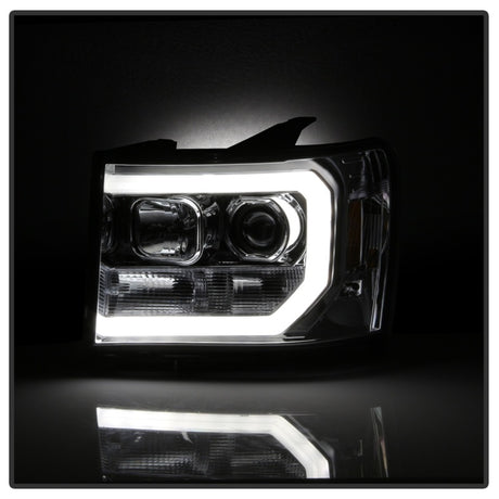 Phares de projecteur Spyder GMC Sierra 1500/2500/3500 07-13 V2 - Chrome PRO-YD-GS07V2-LBDRL-C