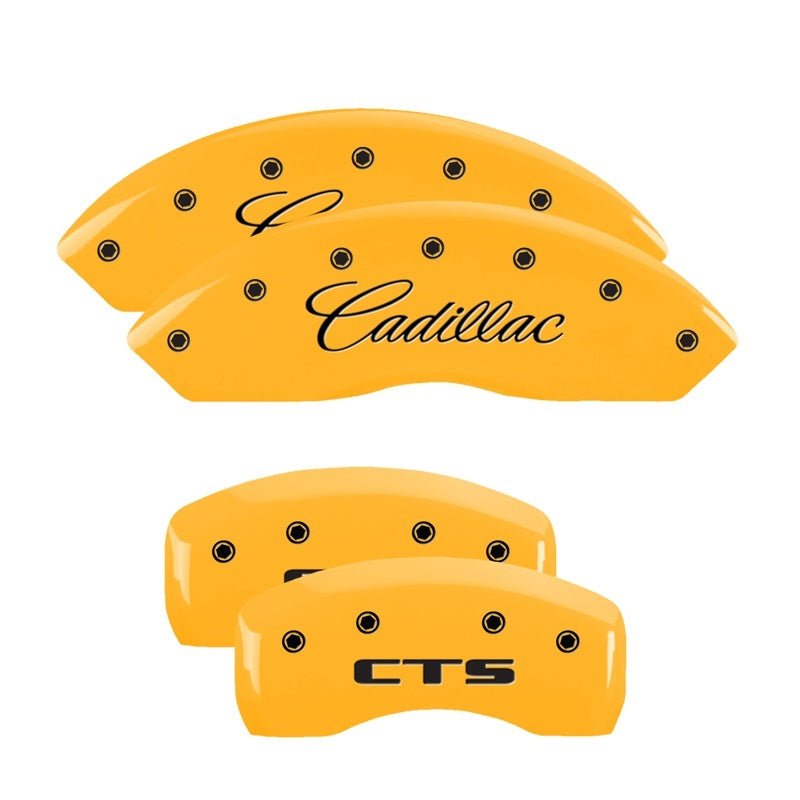 MGP 4 Caliper Covers Engraved Front & Rear MGP Yellow Finish Black Char 2011 GMC Savana 2500