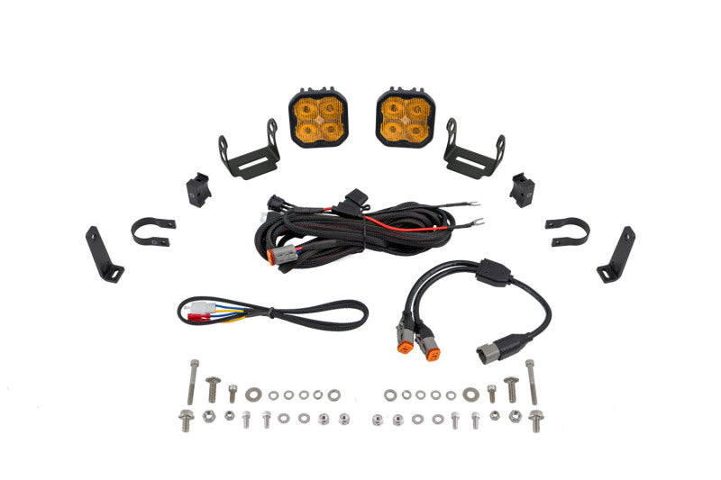 Kit de pare-chocs à LED Diode Dynamics SS3 1 1/2 po pour arceau de sécurité Max - Jaune SAE Fog (paire)