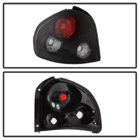 Feux arrière Spyder Hyundai Santa Fe 01-06 (modèle 01-04, utilisez uniquement 3 ampoules) Euro Blk ALT-YD-HYSF01-BK