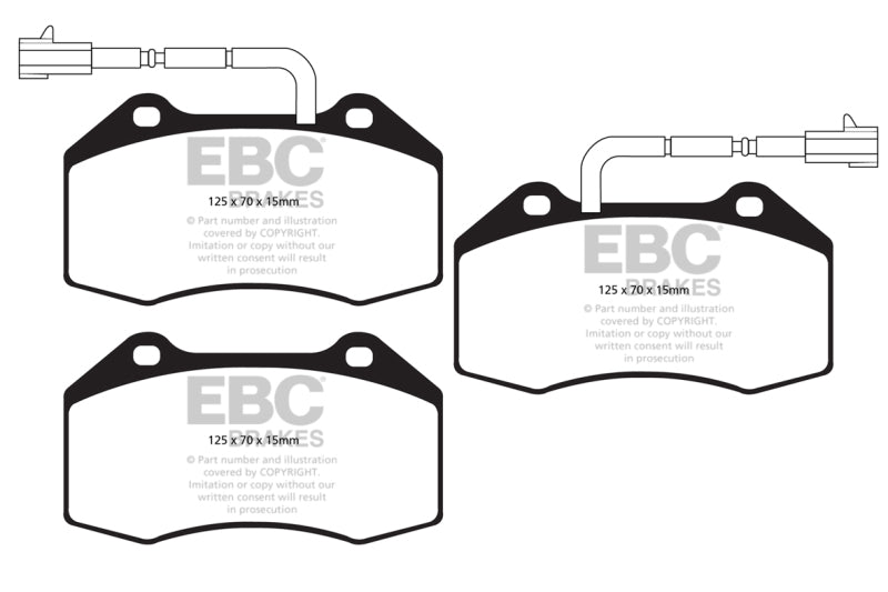 Plaquettes de frein avant EBC 14+ Alfa Romeo 4C 1.75 Turbo Greenstuff