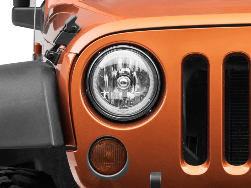 Phares LED Halo Raxiom 07-18 Jeep Wrangler JK - Boîtier chromé (lentille transparente)