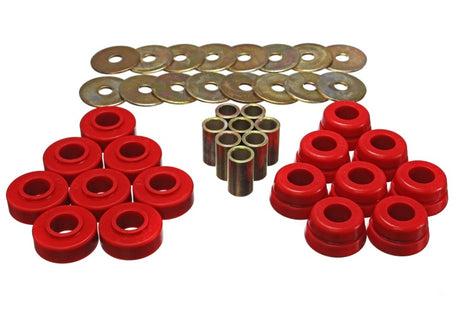 Ensemble de supports de carrosserie Energy Suspension GM avec matériel - Rouge
