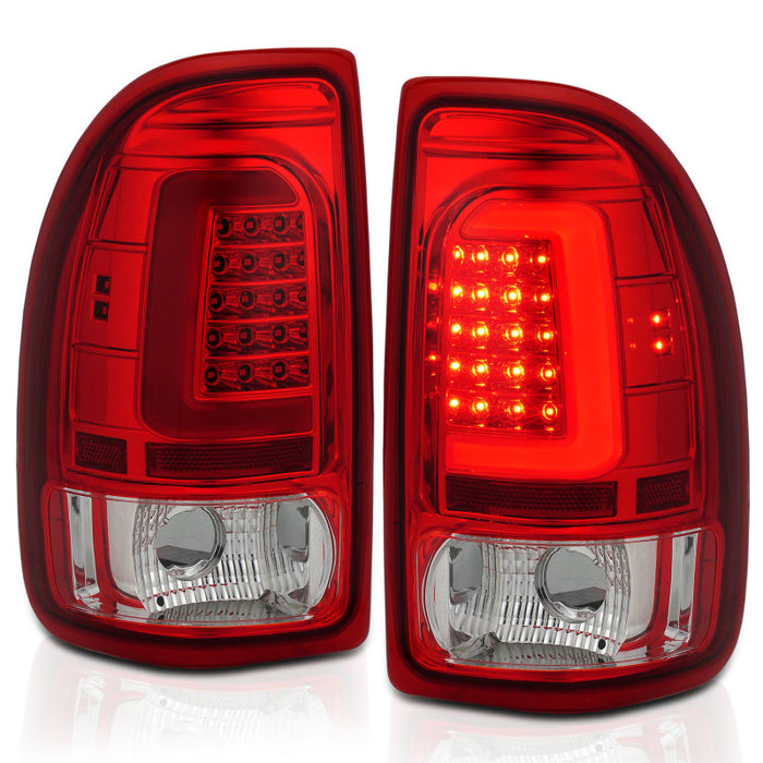 ANZO 1997-2004 Dodge Dakota Feux arrière à LED Boîtier chromé Paire de lentilles rouges