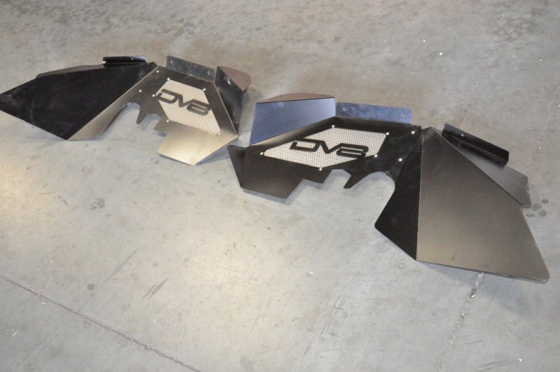 Garde-boue intérieur avant en aluminium DV8 Offroad 07-18 Jeep Wrangler JK - Noir