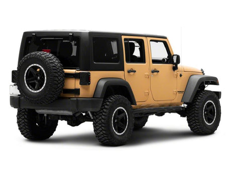 Feux arrière à LED Raxiom 07-18 Jeep Wrangler JK Axial Series Trident - Boîtier noir (lentille fumée)