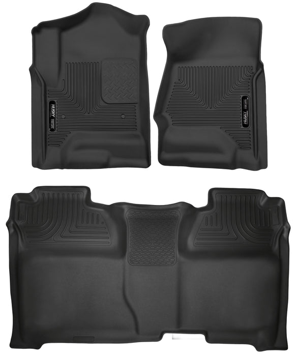 Revêtements de sol Husky Liners 14-18 pour Chevrolet Silverado Crew Cab X-Act Contour avant et deuxième siège