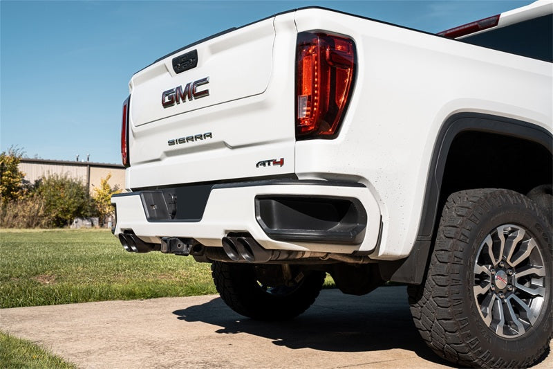 Corsa 19-23 GMC Sierra 1500 Cat-Back Double sortie arrière avec deux embouts Pro-Series de 4 pouces à revêtement en poudre noire