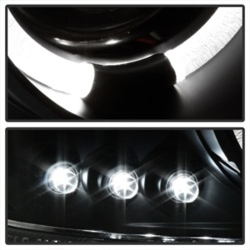 Phares de projecteur Spyder GMC Sierra 1500/2500 99-06 LED Halo LED Blk Smke PRO-YD-CDE00-HL-BSM