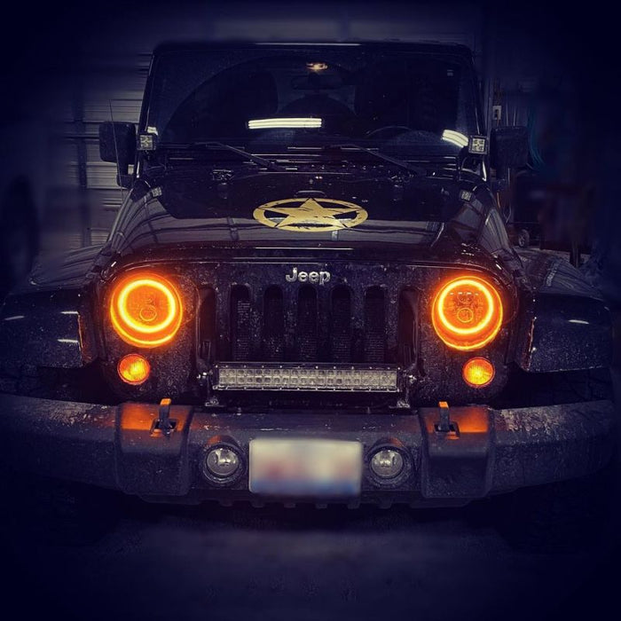 Phares à LED Oracle 07-18 Jeep Wrangler JK Switchback Halo - Ambre/Blanc - Switchback VOIR LA GARANTIE