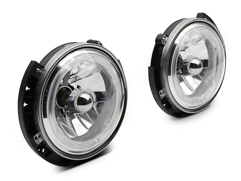 Phares LED Halo Raxiom 07-18 Jeep Wrangler JK - Boîtier chromé (lentille transparente)