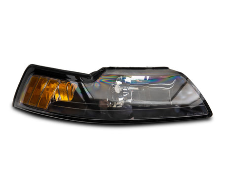 Phares de rechange de style OEM Raxiom Mustang Axial Series 99-04 - Boîtier noir (lentille transparente)