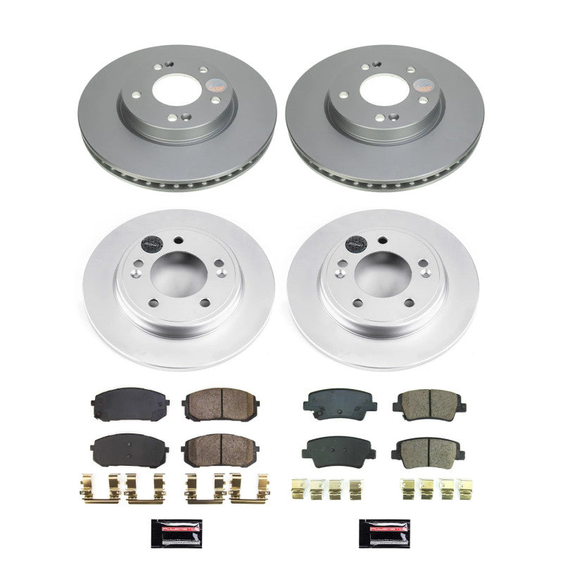 Power Stop 21-22 Hyundai Elantra Front & Rear Z17 Coated Brake Kit