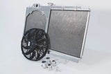 Radiateur entièrement mince CSF 96-07 Mitsubishi Evo 4/5/6/7/8/9 avec ventilateur et carénage de 12 pouces/-16AN et raccord à enfiler