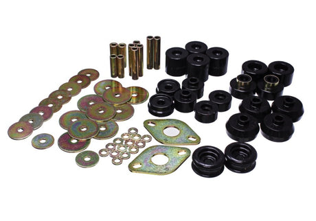Ensemble de bagues de montage de carrosserie noires Energy Suspension 96-99 Toyota 4Runner 2WD/4WD