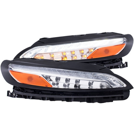Feux de stationnement à LED ANZO 2014-2016 Jeep Cherokee Chrome avec réflecteur ambre