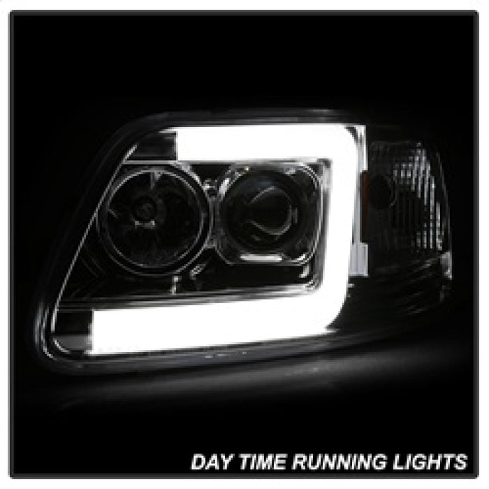 Phares Spyder 97-03 Ford F-150 (après 6/1997) V2 Proj DRL LED - Chrm (PRO-YD-FF15097V2-LB-C)