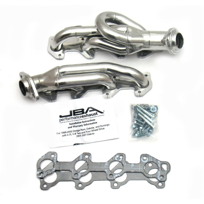 JBA 02-03 Dodge Ram 4.7L PowerTech 1-1/2in Primary Silver Ctd Cat4Ward Header