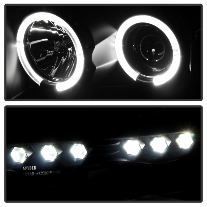 Phares de projecteur Spyder Dodge Ram 1500 02-05 03-05 LED Halo LED Blk Smke PRO-YD-DR02-HL-BSM