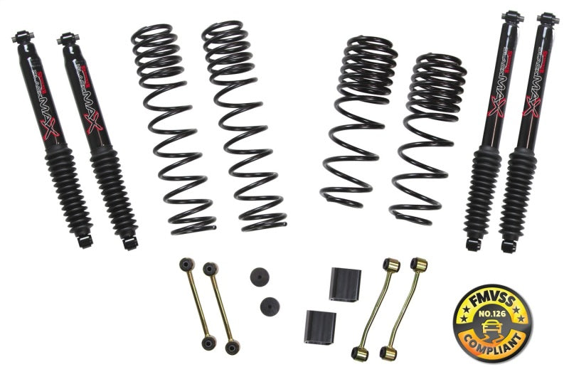 Kit de suspension surélevé Skyjacker 2018 Jeep Wrangler Rubicon (JL) 2DR 2 po-2,5 po avec amortisseurs Max noirs