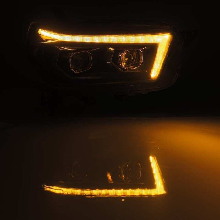 Phares à LED AlphaRex 10-13 Toyota 4Runner LUXX de style planche, noirs avec clignotants Seq/DRL