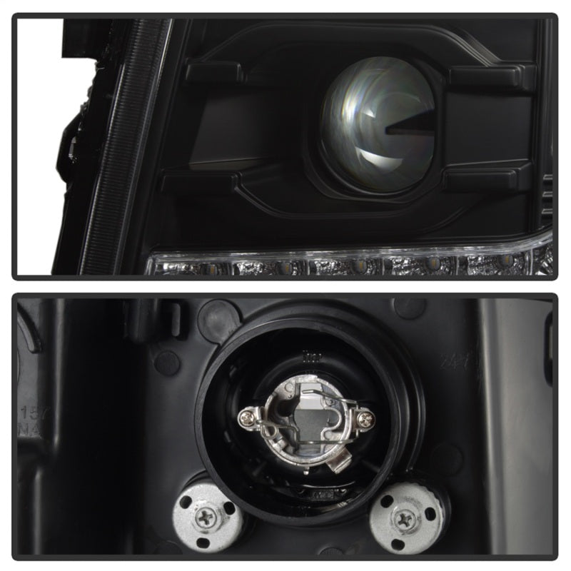 Phares de projecteur Spyder Chevy Silverado 1500 07-13 V2 - LED DRL - Noir PRO-YD-CS07V2-DRL-BK