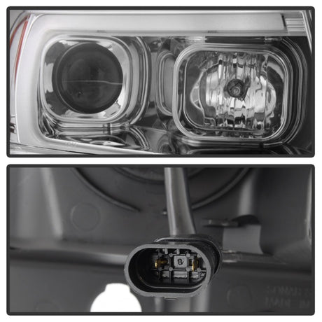 Phares de projecteur Spyder 99-04 Jeep Grand Cherokee - Barre lumineuse DRL LED - Chrome