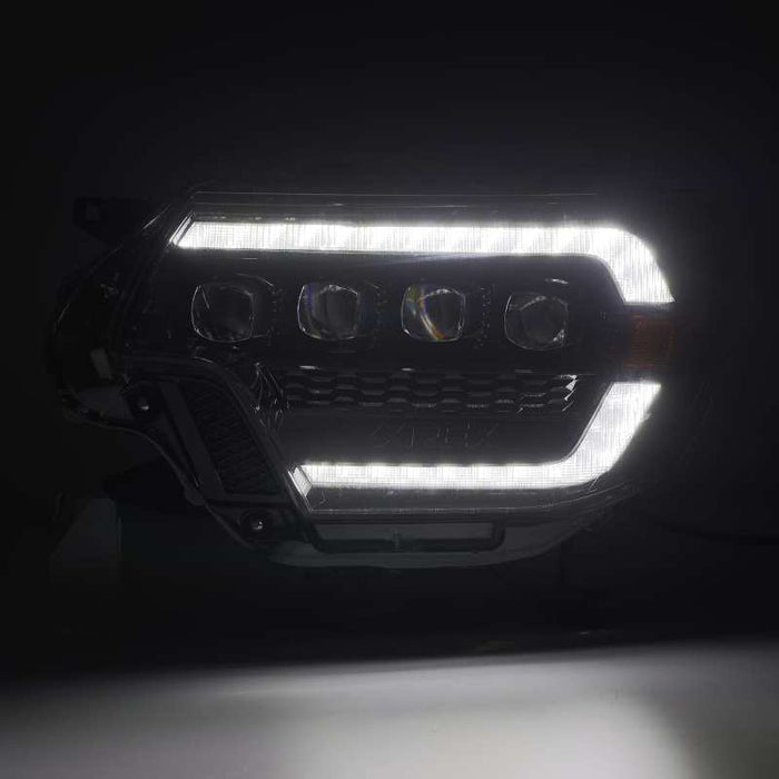 Phares à LED de projet AlphaRex 12-15 Toyota Tacoma NOVA Plank Alpha Blk avec lumière active/signal séquentiel/DRL