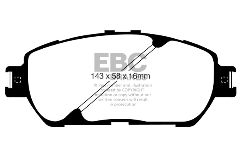 Plaquettes de frein avant EBC 10 pour Toyota Sienna 2.7 Greenstuff