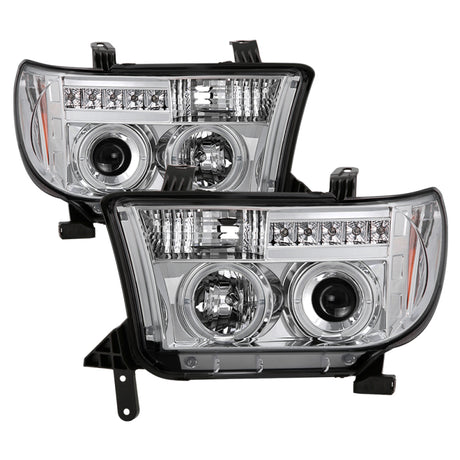 Phares de projecteur Spyder Toyota Tundra 07-13 LED Halo LED Chrm PRO-YD-TTU07-HL-C