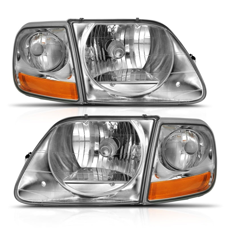 Phare avant en cristal ANZO 1997-2003 Ford F-150 G2 transparent avec feu de stationnement