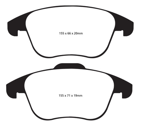 Plaquettes de frein avant EBC 15 et plus Audi Q3 2.0 Turbo Ultimax2