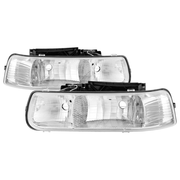 Phares Xtune Chevy TahOE 00-06 en cristal ambré chromé HD-JH-CSIL99-C