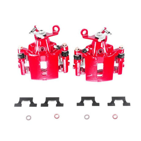 Étriers arrière rouges Power Stop 03-05 Jaguar S-Type avec supports - Paire