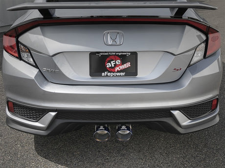 Système d'échappement Cat-Back aFe Takeda 3 pouces 304 SS avec embouts bleus 2017 Honda Civic Si I4 1,5 L (t)