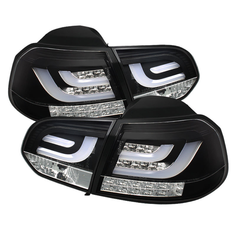Feux arrière LED Spyder Volkswagen Golf/GTI 10-13 Type G2 avec barre lumineuse Noir ALT-YD-VG10-LED-G2-BK